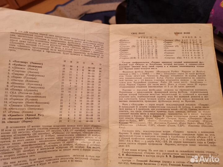 Футбольные программки