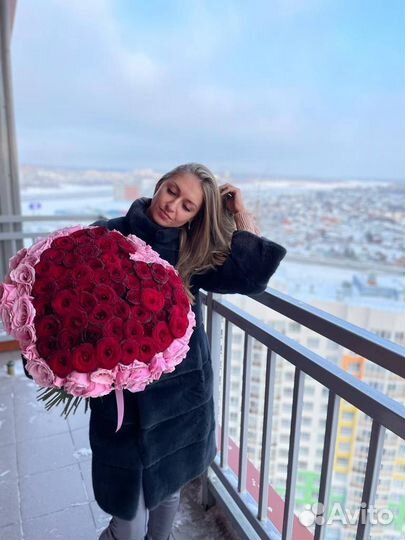 Розы голландские с доставкой 101 шт