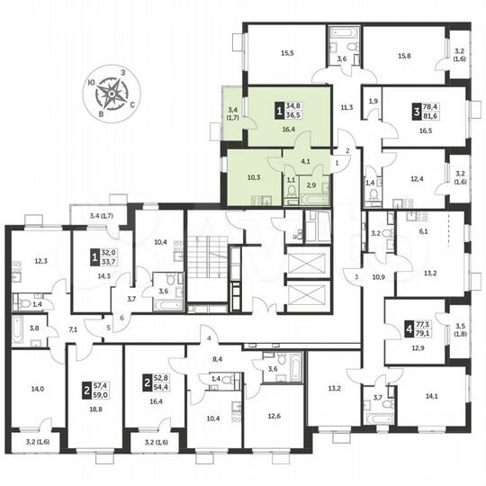 1-к. квартира, 36,6 м², 24/25 эт.