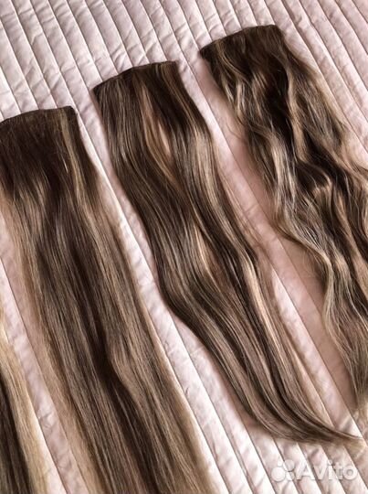 Волосы на заколках. Шиньон