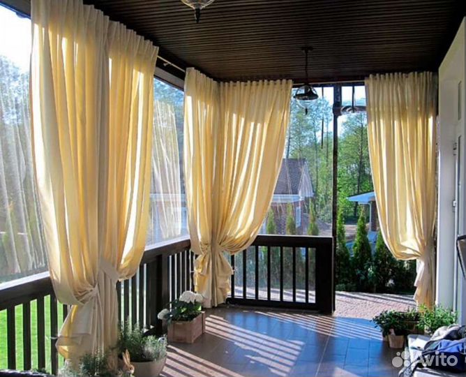 Уличные шторы для беседки веранды