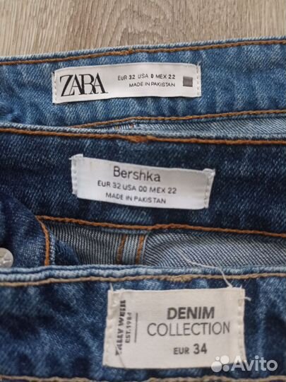 Шорты джинсовые пакетом zara Bershka