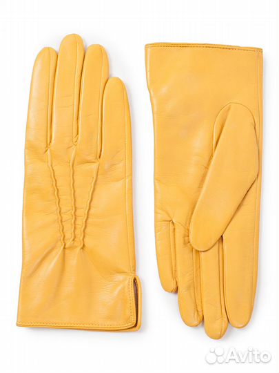 Жёлтые кожаные перчатки 