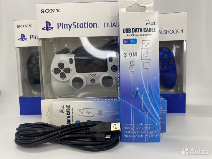 Комплект Геймпад PS4 + провод 3метра
