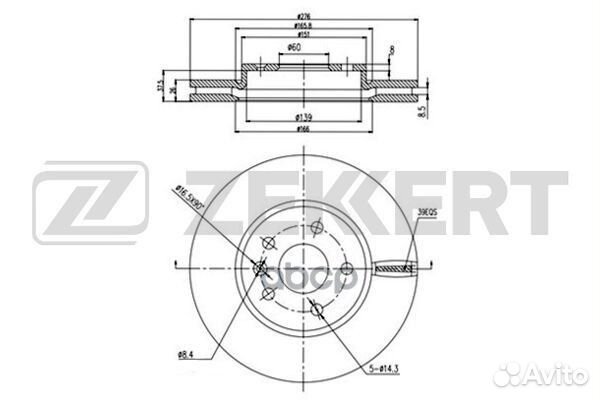 Диск торм. перед. Chevrolet Aveo (T300) 11- Cr