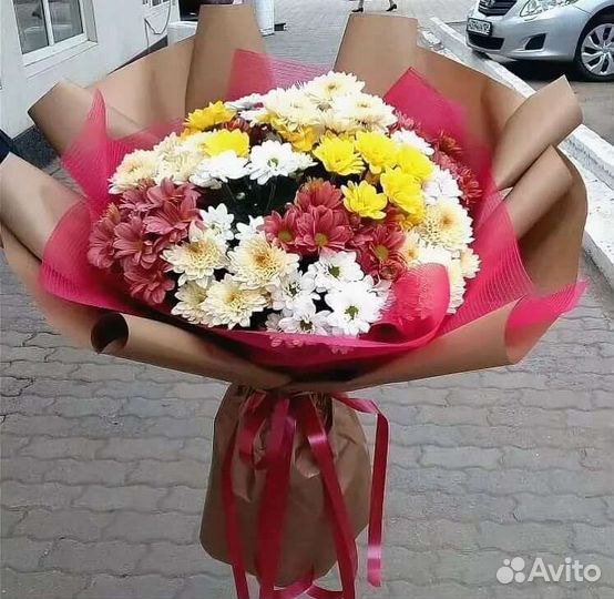 Букеты гиганты из хризантемы ромашки