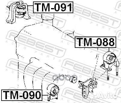 Опора двигателя правая toyota yaris (P1) 99-05