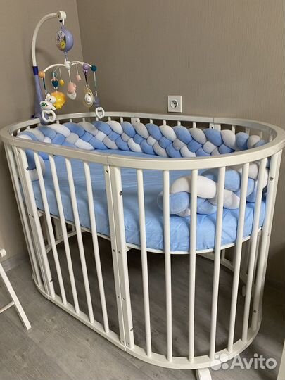 Детская кроватка трансформер с маятником