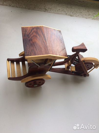 Велосипед велорикша модель из дерева