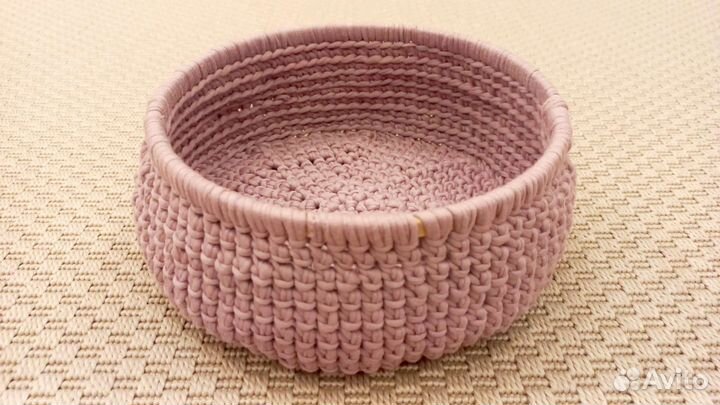 Корзина из хлопковой пряжи