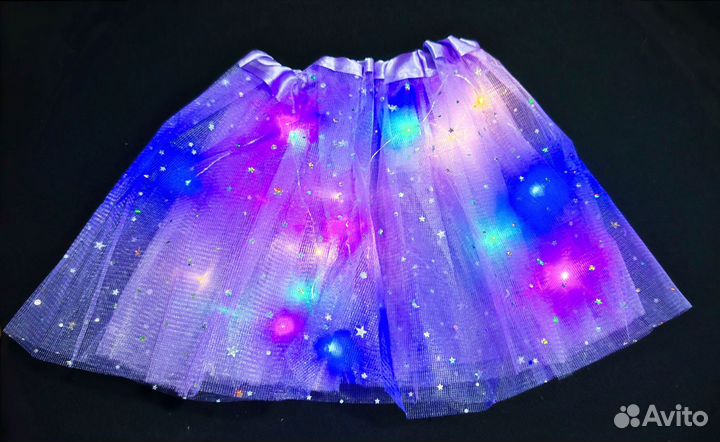Юбка для девочки из фатина светящаяся