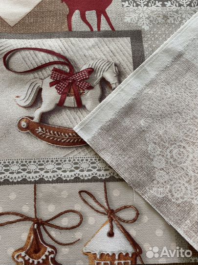 Ткань для шитья Новогодняя Рогожка