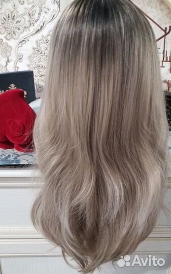 Парик из волос новый длинный 60 см,каскад