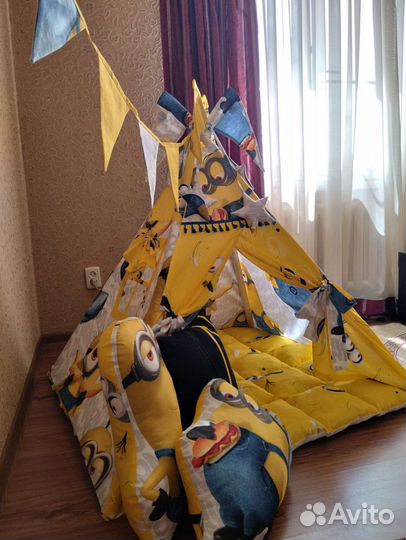 Детская игровая палатка Вигвам Шатер Миньоны