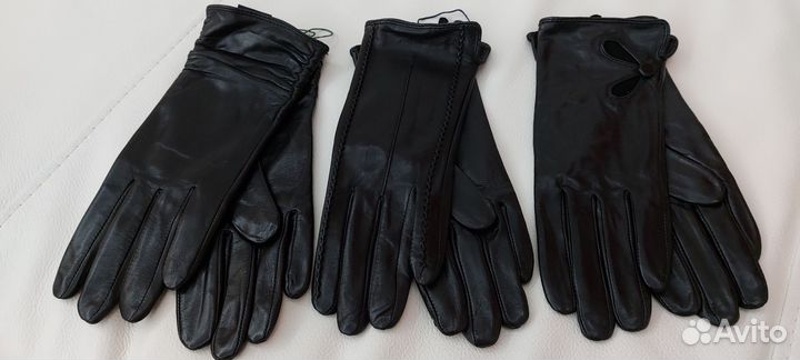 Женские перчатки из лайковой кожи на шёлке