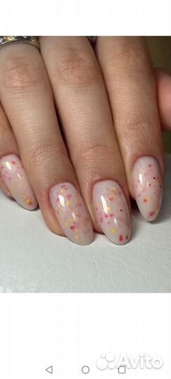 Маникюр с покрытием гель лака, наращивание