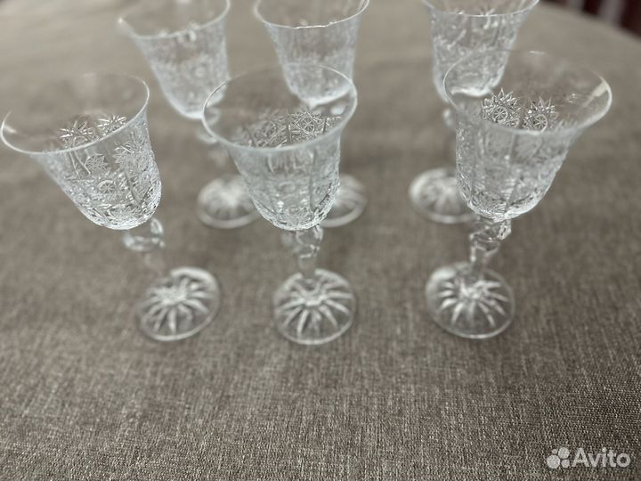 Хрустальные фужеры и рюмки чешские