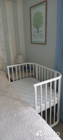 Кроватка детская приставная с матрасом