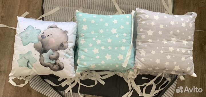 Бортики в кроватку 12 штук