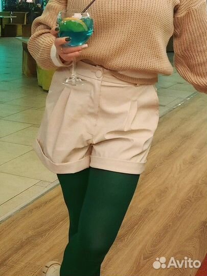 Шорты женские кожанные брюки штаны экокожа