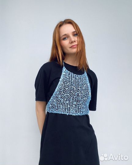 Вязаный топ сетка