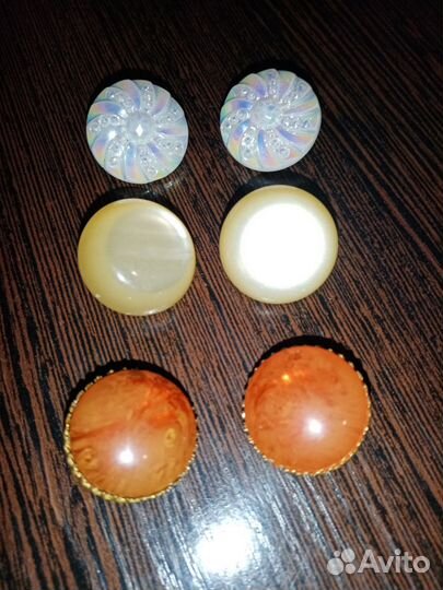 Винтажные клипсы СССР и брошь СССР