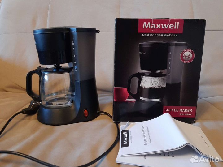 Кофеварка капельная maxwell MW-1650 BK