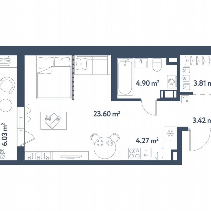 Квартира-студия, 43 м², 9/11 эт.