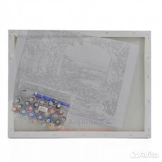 Картина по номерам 40x50 Деревянный мостик через р