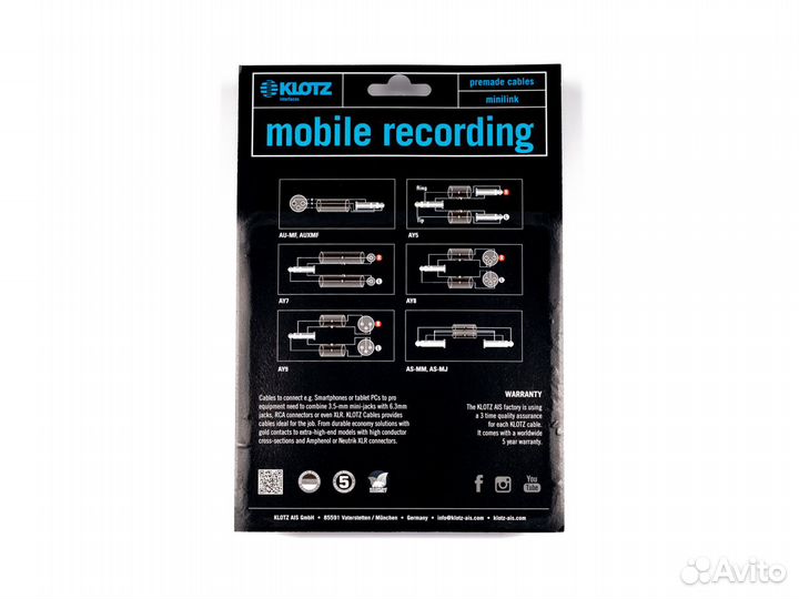 AY5-0300 мини джек стерео на 2 джека моно, 3м