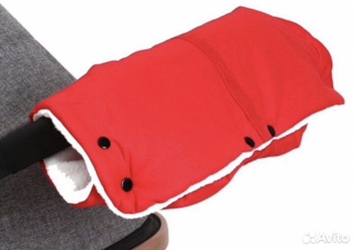 Муфта для рук на коляску красная
