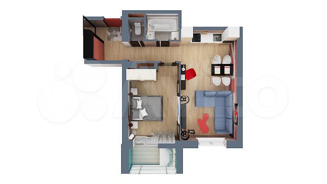 1-к. квартира, 44,8 м², 1/9 эт.