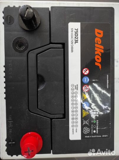 Аккумулятор 75D23L Delkor 65Ah 570CCA 12V Clarios