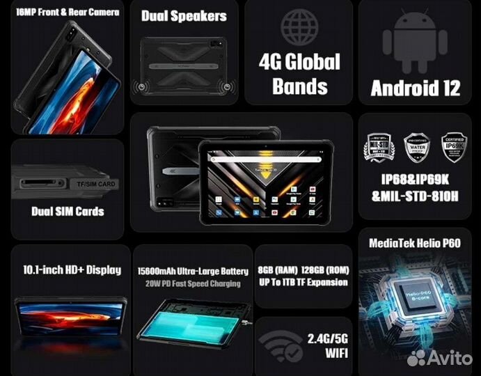 Планшет hotwav r6 pro 15600mh новый