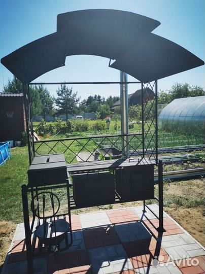 Мангальная зона с крышей