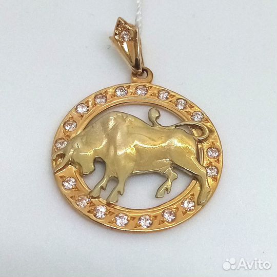 Подвес / 3,36г / Золото585 / фианиты круглые