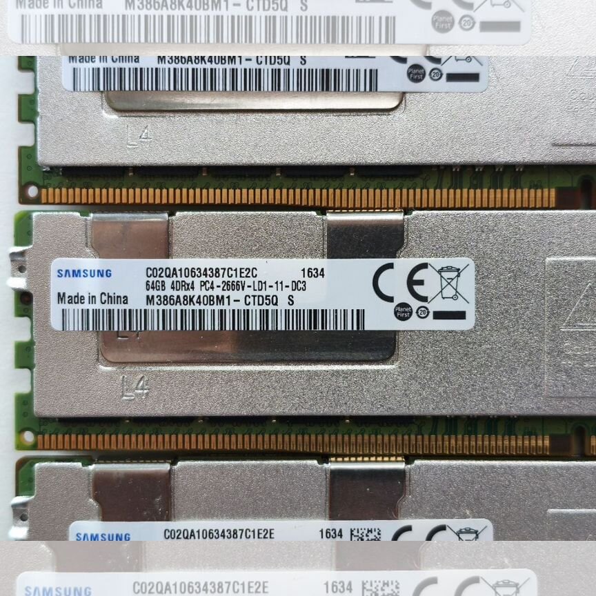 [PC4-2666] 64 Gb 2666 Mhz 4drx4 Lrdimm Samsung, Склад 4 Шт Pc4-2666
