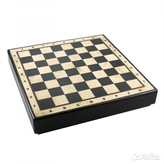 Янтарная шахматная доска-ларец 35х35 см (дуб)