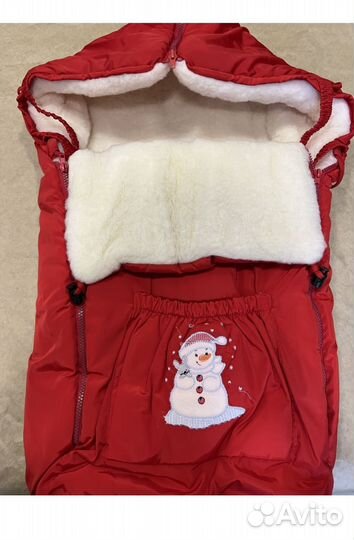 Зимний конверт в коляску на овчине