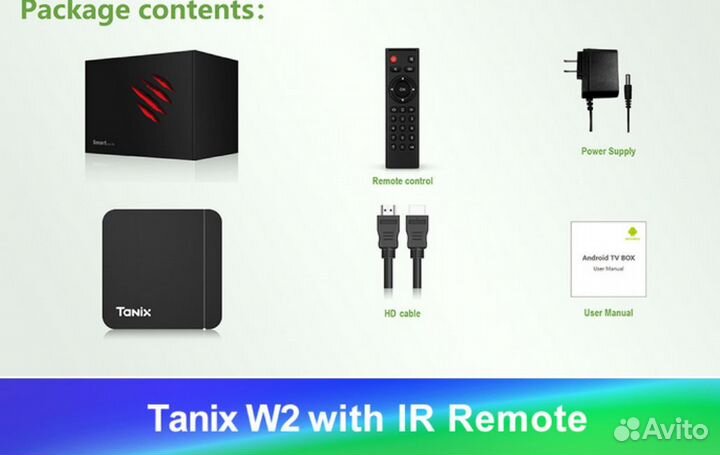 Тв приставка Tanix w2 новая, настроенная
