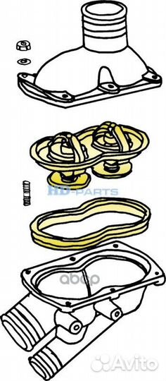 Термостат двойной 85C Scania 4 серия (кпп с ре