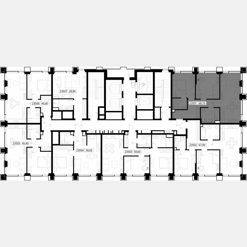 2-к. квартира, 68,1 м², 35/36 эт.
