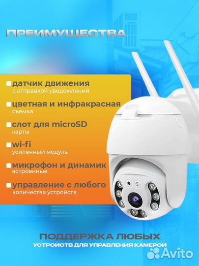 Камера видеонаблюдения wifi уличная