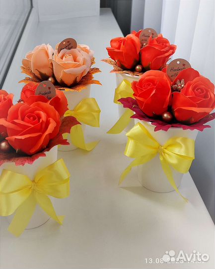 Букеты из мыльных роз