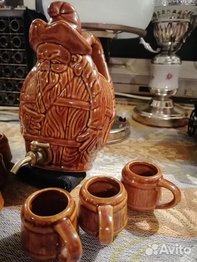 Графин с краном и с кружками СССР