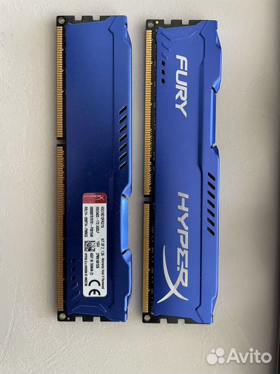 Оперативная память Fury HyperX DDR3 1600 2x8 гб