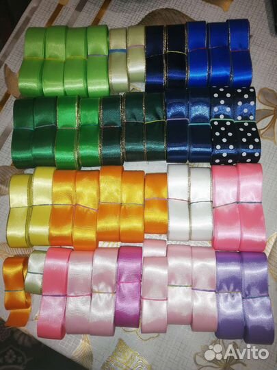Атласная двусторонняя лента 2,5 см