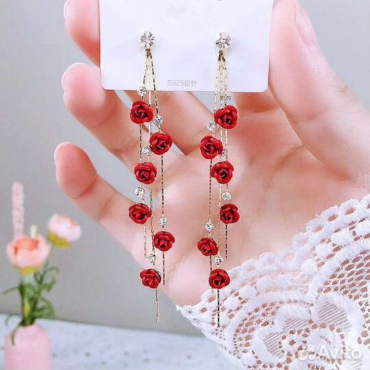 Серьги длинные бижутерия