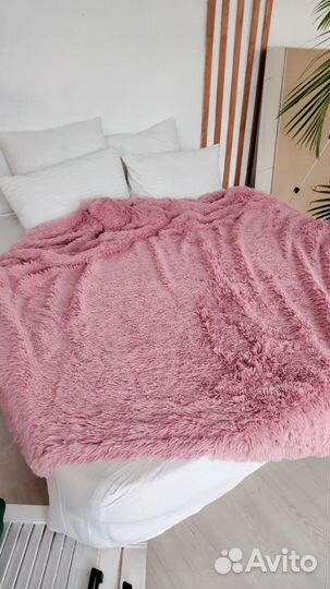 Плед розовый и зеленый