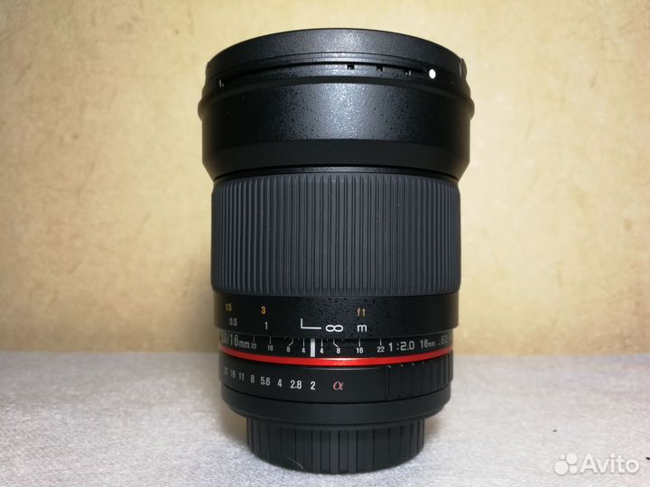 Объектив Samyang 16mm f2 для Sony A Minolta
